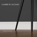 Set 2 Sedie Moderne con Braccioli 54x57x80 cm in Tessuto Effetto Velluto Nero  