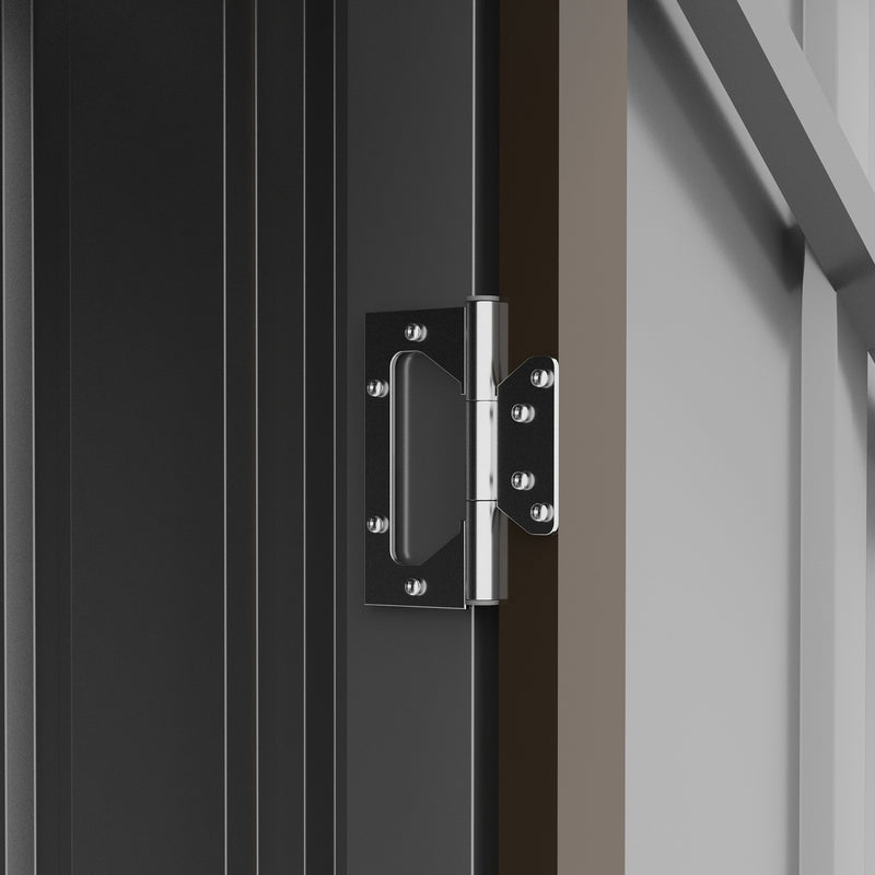 Casetta Porta Attrezzi con Tetto Inclinato e Serratura 100x103x160 cm in Acciaio Zincato Marrone 