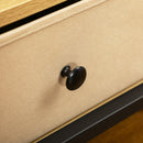 Mobile TV Max 55” 120x40x59 cm in Acciaio e Truciolato Nero e Legno Naturale