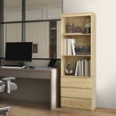 Mobile Libreria con 3 Ripiani e 3 Cassetti 60x35x180 cm in Legno Rovere