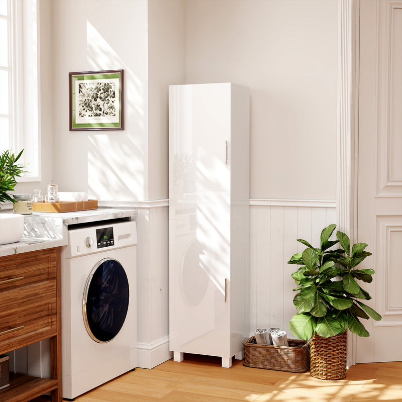 Mobile a Colonna da Bagno con 2 Armadietti 40x30x167,5 cm Bianco  