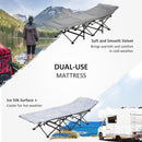 Lettino da Campeggio Pieghevole e Imbottito con Tasca Portaoggetti 188x64,5x53 cm  Grigio chiaro