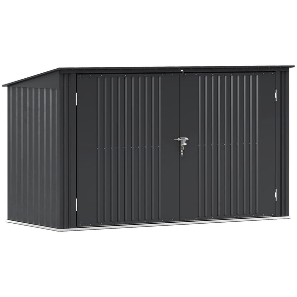 online Copribidoni per 3 Cassonetti da 240L 233x105x118,5-133 cm con 2 Porte e Coperchio Grigio Scuro