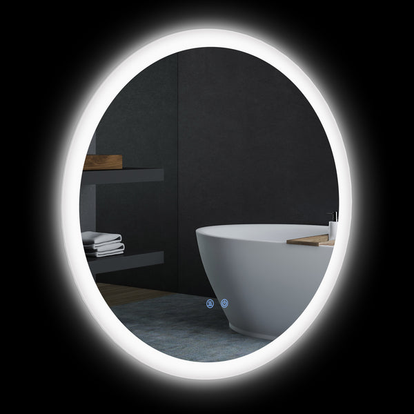 Specchio da Bagno Ø70x3 cm con LED 3 Colori Regolabili in Metallo e Vetro acquista