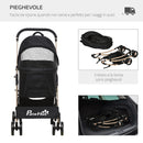 Passeggino per Cani Pieghevole 82x49,5x98 cm con Tettuccio Nero