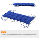 Cuscino per Panchina da Giardino 100x40 cm in Poliestere Blu