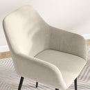 Set 2 Sedie Imbottite Stile Nordico 54x57x80 cm Tessuto Effetto Velluto Crema 