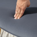 Poltrona con Pouf Poggiapiedi 71x77x99 cm in Tessuto Effetto Velluto Grigio