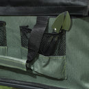 Carrello da Giardino 114x46x65-92 cm Capacità 72L Pieghevole con Pannello Apribile in Acciaio e Poliestere Verde 