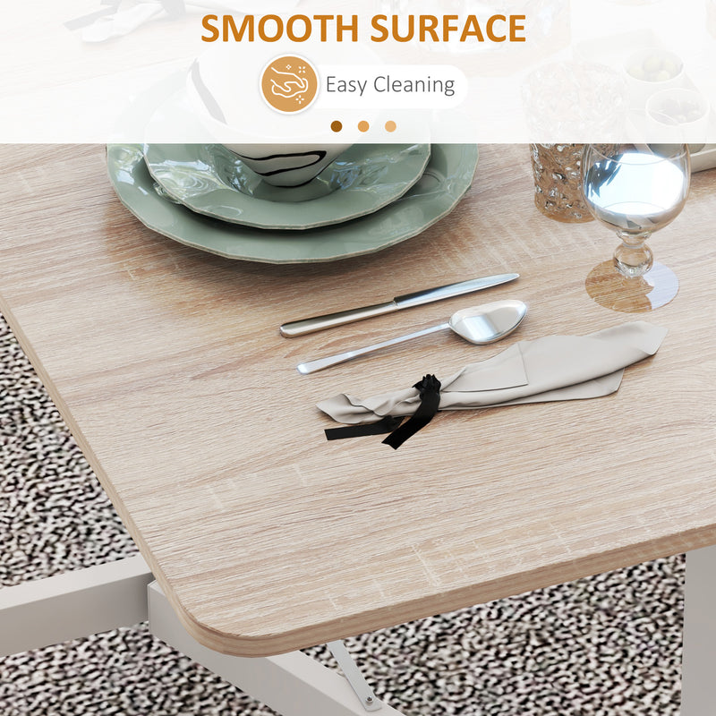 Tavolo Pieghevole Salvaspazio 120x80x73 cm in MDF e Acciaio Marrone