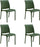 Set 4 Sedie da Giardino 46x54xH80 cm in Polipropilene e Fibra di Vetro Sofia Verde Salvia