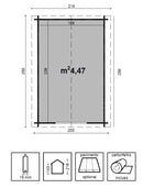 Casetta Box da Giardino per Attrezzi 200x250 cm in Legno Greta-4
