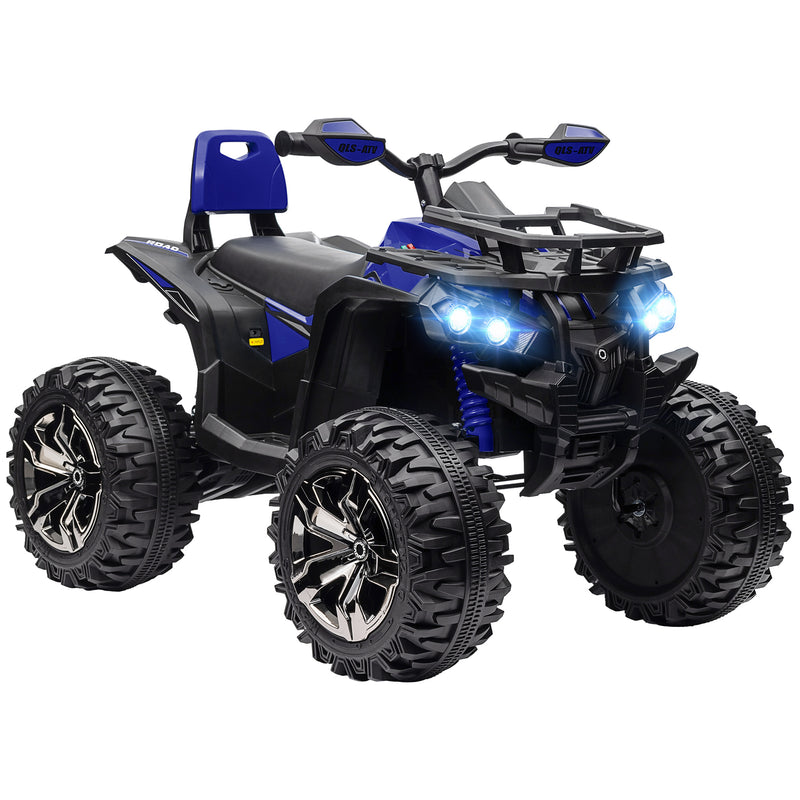 Quad Elettrico per Bambini 12V con Fari e Pedale Blu   