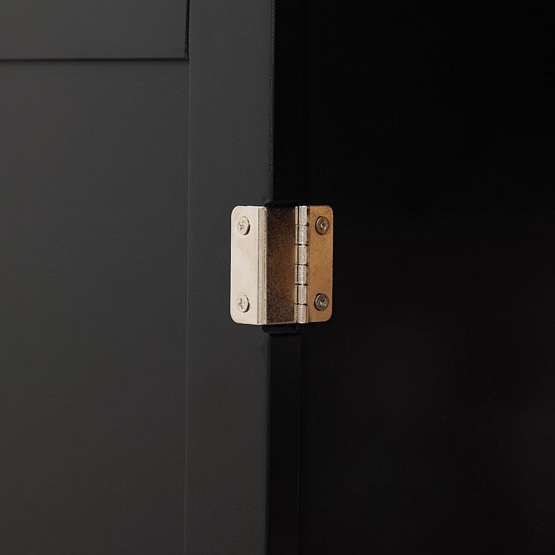 Carrello da Cucina con Armadietto 2 Cassetti e Portaspezie 89x45x89,5 cm in Legno Nero  