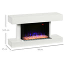 Camino Elettrico da Parete 98x27x54,5 cm Effetto Fiamma 2000W Bianco