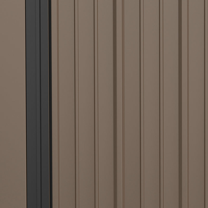 Casetta Box da Giardino 161,5x94,5x196 cm Porta Attrezzi con Catenaccio in Acciaio Marrone