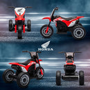 Moto Elettrica per Bambini 3 Ruote 6V con Licenza Honda CRF450RL Rosso
