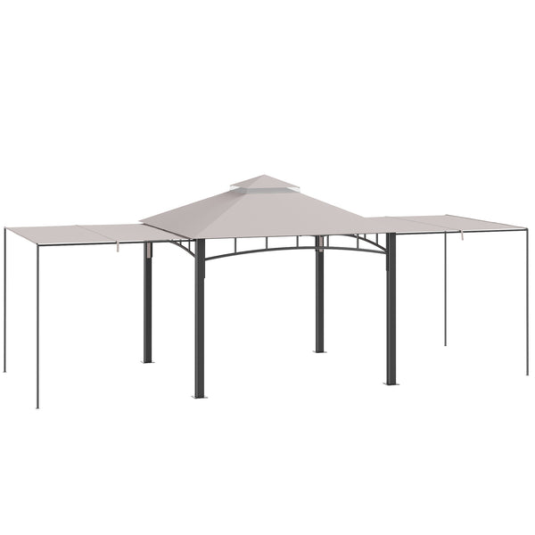 prezzo Gazebo da Giardino 3x3m con Tenda Parasole Laterale Cachi
