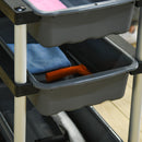 Carrello Pulizie Professionale 3 Livelli 110x50x92 cm in Plastica e Alluminio Grigio