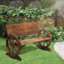Panca da Giardino 2 Posti con Schienale Alto 114x58x80 cm in Legno di Abete Marrone