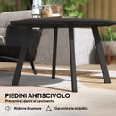 Tavolino da Giardino Rotondo in Stile Industriale Ø70x42 cm in Metallo Nero  