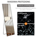 Specchio da Terra e Parete 50x2x161,5 cm in Metallo e Lega di Alluminio  Nero  