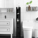 Mobile a Colonna da Bagno 15x17x120 cm Design Compatto Salvaspazio Nero  