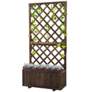 Fioriera da Giardino con Traliccio 72,5x31,5x149,5 cm in Legno di Abete Carbonizzato
