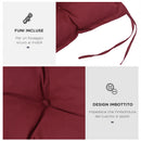 Cuscino per Panchina da Giardino 100x40 cm in Poliestere Rosso