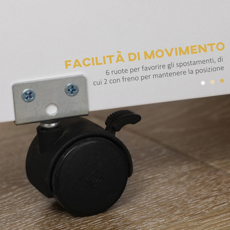 Tavolo Pieghevole Salvaspazio con 4 Sgabelli in Legno Truciolato Bianco