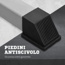 Set 2 Supporti per Bilanciere con 3 Ganci Altezza Regolabile e Portata 200kg in Acciaio    