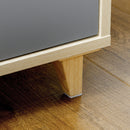 Armadio Guardaroba a 2 Ante 88,9x50,1x184,5 cm 3 Ripiani e 2 Cassetti in Truciolato e MDF Grigio