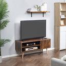Mobile Porta TV fino a 55" 110x40x50 cm con Vano Aperto e Armadietto in Legno Marrone