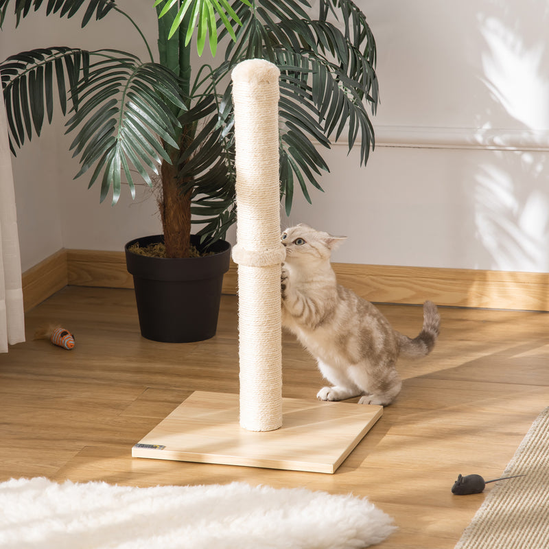 Tiragraffi per Gatti con Palo in Sisal Alto 60 cm Beige      
