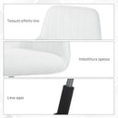 Sedia da Ufficio in Tessuto con Altezza Regolabile Seduta Girevole e Ruote Bianco