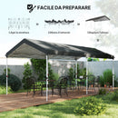 Gazebo Pieghevole Pop Up 584x297,5x272 cm UPF50+ e Altezza Regolabile Grigio Scuro   
