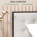 Testiera Letto Matrimoniale in Microfibra Imbottita Trapuntata a Bottoni per Letti da 180cm  Grigio Chiaro