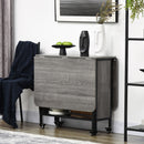 Tavolo Salvaspazio Pieghevole a 2 Ribalte per 6 Persone 130x80x74 cm Grigio 