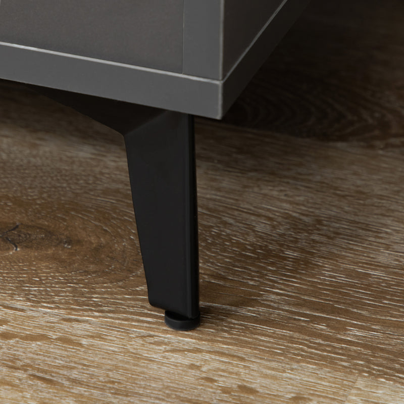 Mobile Dispensa Alto 60x42x180 cm Ripiani Regolabili Aperti in Truciolato e MDF Grigio