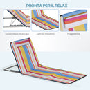 Set 2 Sdraio da Spiaggia 53x124x35-45 cm con Schienale Regolabile e Poggiatesta Multicolore   