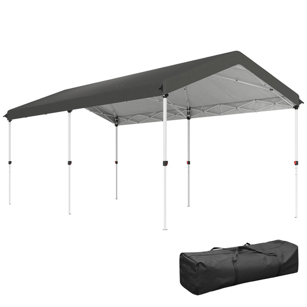 sconto Gazebo Pieghevole Pop Up 584x297,5x272 cm UPF50+ e Altezza Regolabile Grigio Scuro