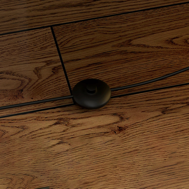 Lampada da Terra con 2 Paralumi E27 40W e 2 Ripiani  26x26x156 cm Bianco  