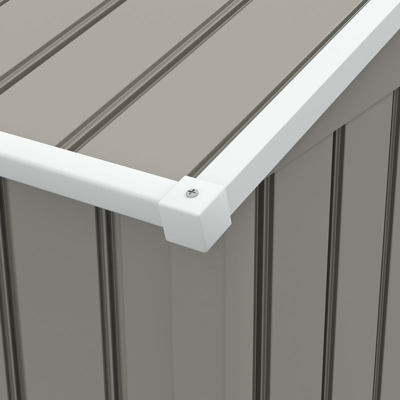 Casetta Box da Giardino con Doppia Porta Scorrevole 236x174x190 cm in Lamiera di Acciaio Grigio  