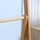 Portasciugamani Bagno Multiuso 53x30,5x152 cm Pieghevole con 3 Barre e 3 Ripiani in Legno Naturale   