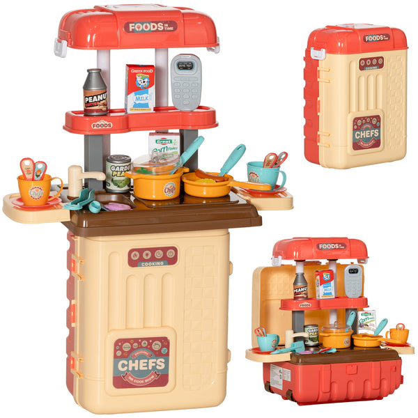 acquista Cucina Giocattolo per Bambini 48x26x64 cm Trolley Portatile con 36 Pezzi