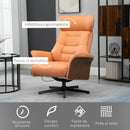 Poltrona Reclinabile e Girevole 80x84x104 cm in Microfibra Arancione