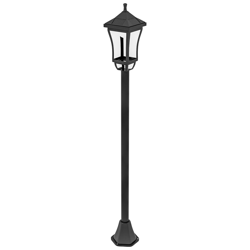 Lampione da Giardino con 6h Autonomia e Ancoraggio a Terra 15x15x127 cm in ABS e Policarbonato Nero
