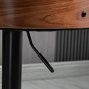 Set 2 Sgabelli da Bar 47,5x50x93,5-116 cm Seduta  in Lino Poliestere Nero e Noce