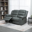 Divano 2 Posti Reclinabile 168x93x102 cm con Schienale Diviso e Poggiapiedi in Similpelle Grigio