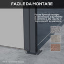 Tenda Laterale Retrattile 400x160 cm con Maniglia in Metallo Alluminio e Poliestere Grigio Chiaro    